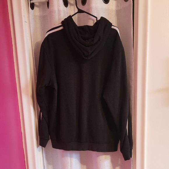 Adidas Black Hoodie with Bold White Logo - Picture 2 of 2
